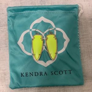 Kendra Scott Gold Skylar Neon Yellow Earrings